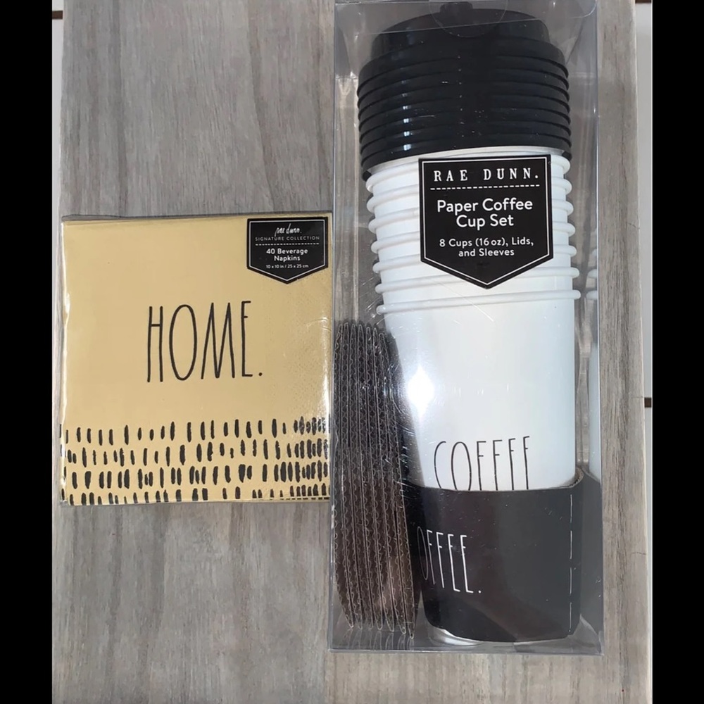 Rae Dunn Paper Coffee Cup & Napkins